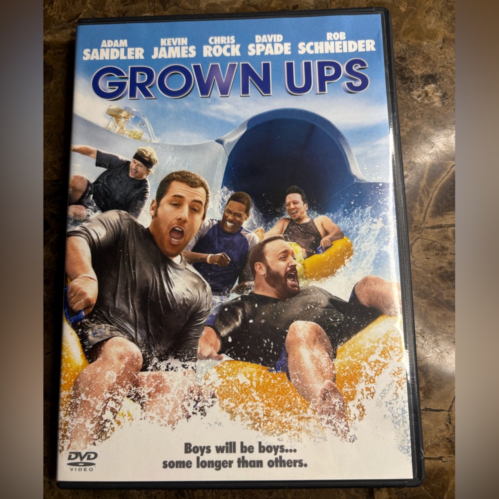 Grown Ups Sony Comedy DVD with Blue and Red Highlights